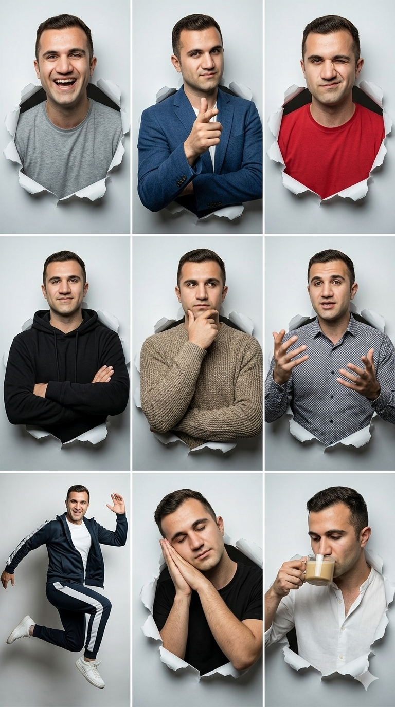 3x3 Studio Portrait Collage AI Prompt — Portrait AI prompt for Gemini 3x3 Studio Portrait Collage AI Prompt — Portrait AI prompt for Gemini