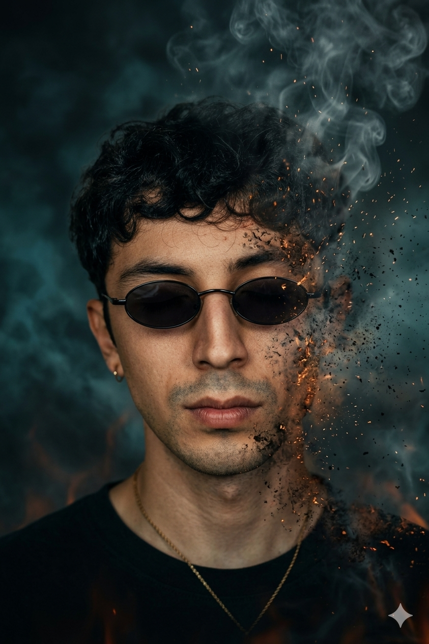 Cinematic Smoke Portrait — cinematic AI prompt for Gemini