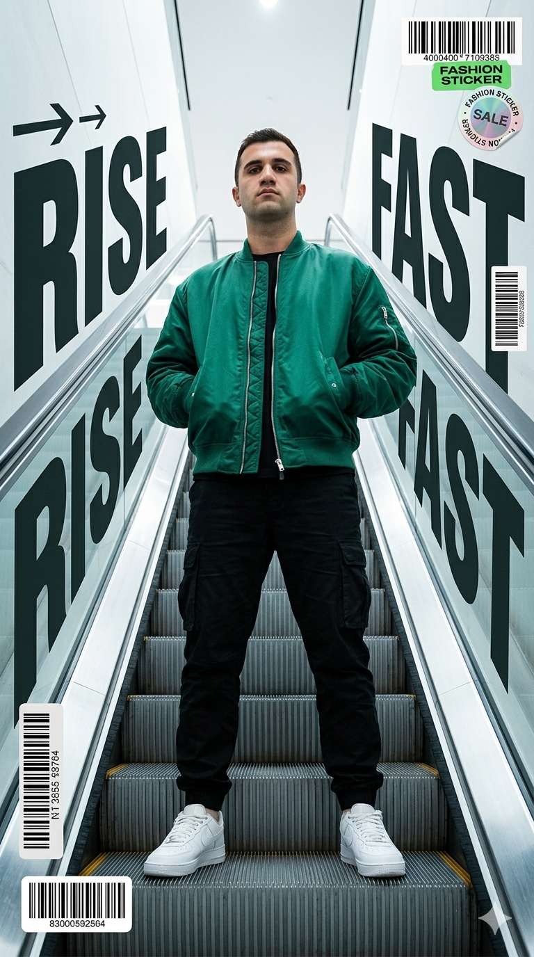 Rise Fast Sports Fashion Editorial Poster AI Prompt — Portrait AI prompt for Gemini